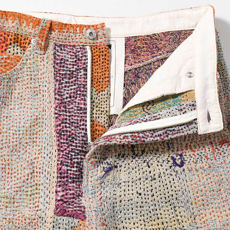 KANTHA QUILT 5 POCKET PANTS Size:2 -TYPE:A-