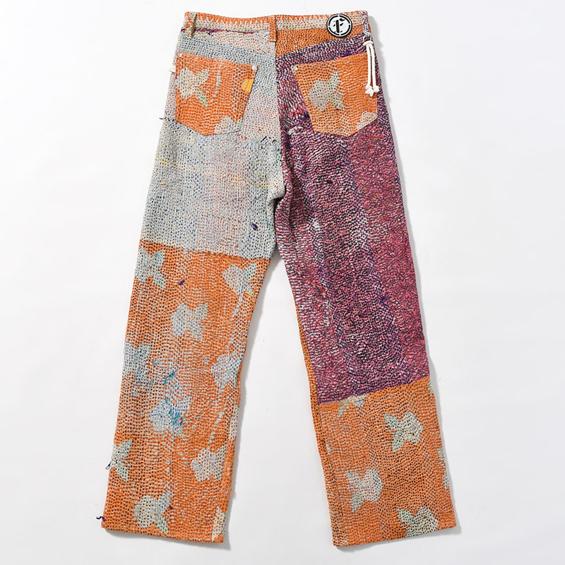 KANTHA QUILT 5 POCKET PANTS Size:2 -TYPE:A-