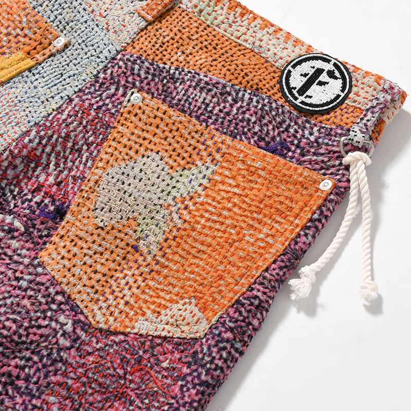 KANTHA QUILT 5 POCKET PANTS Size:2 -TYPE:A-