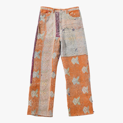 KANTHA QUILT 5 POCKET PANTS Size:2 -TYPE:A-
