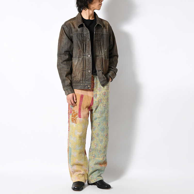 KANTHA QUILT 5 POCKET PANTS Size:2 -TYPE:B-