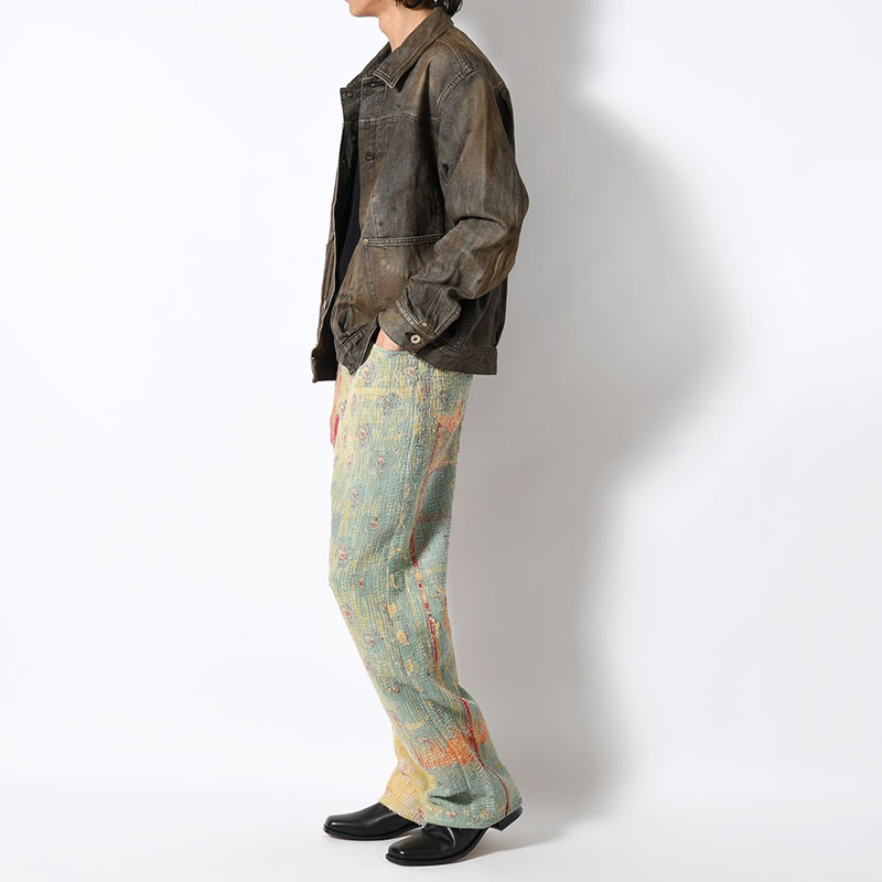 KANTHA QUILT 5 POCKET PANTS Size:2 -TYPE:B-