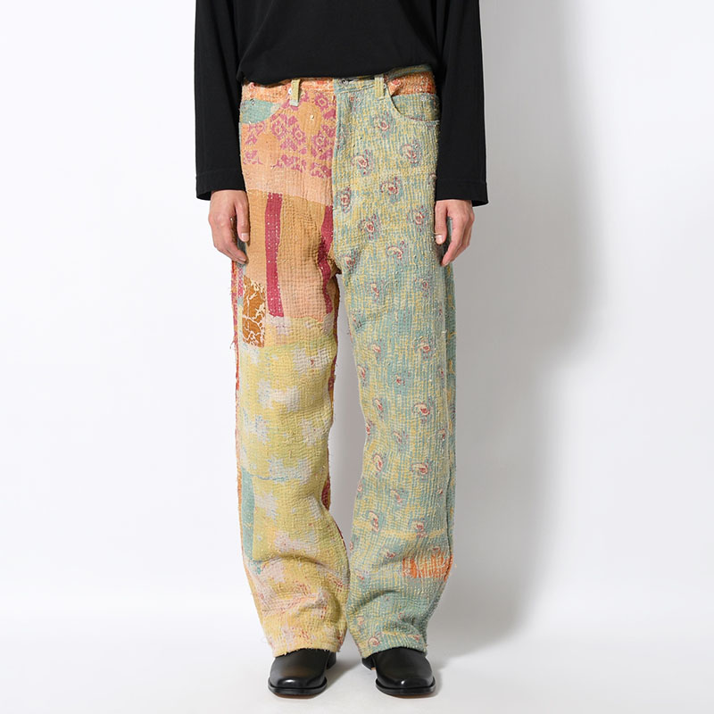 KANTHA QUILT 5 POCKET PANTS Size:2 -TYPE:B-