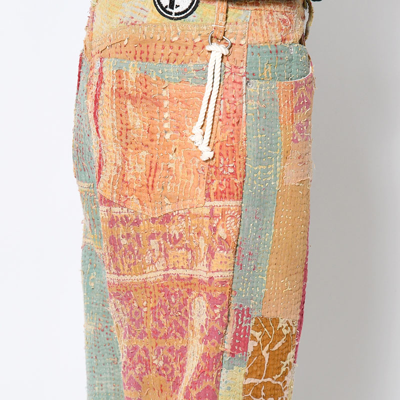 KANTHA QUILT 5 POCKET PANTS Size:2 -TYPE:B-