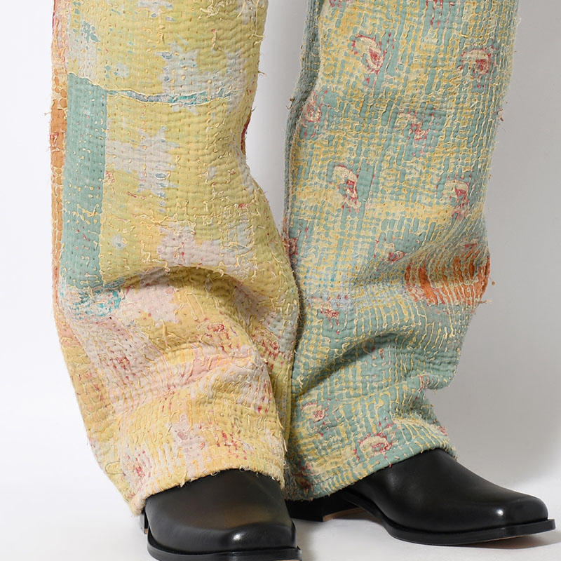 KANTHA QUILT 5 POCKET PANTS Size:2 -TYPE:B-