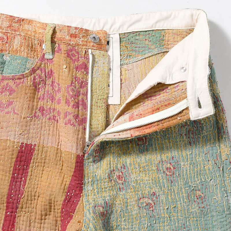 KANTHA QUILT 5 POCKET PANTS Size:2 -TYPE:B-