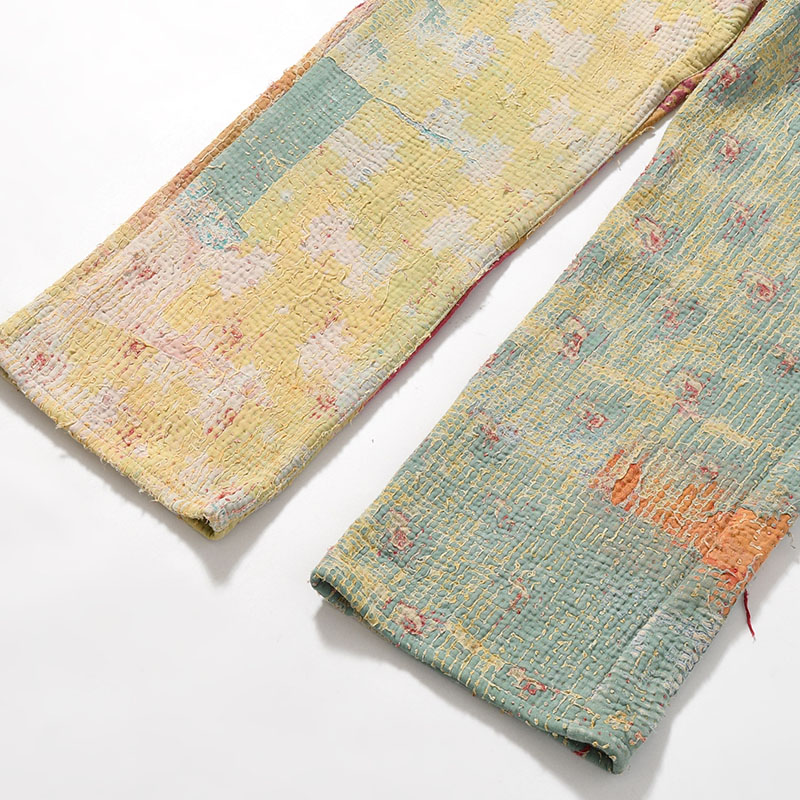 KANTHA QUILT 5 POCKET PANTS Size:2 -TYPE:B-
