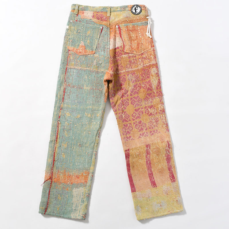 KANTHA QUILT 5 POCKET PANTS Size:2 -TYPE:B-