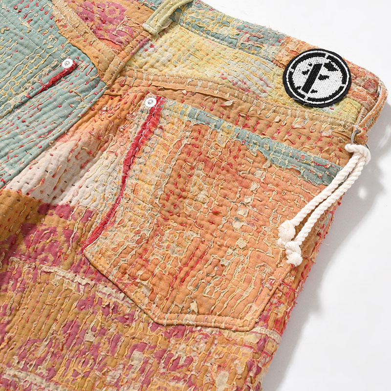 KANTHA QUILT 5 POCKET PANTS Size:2 -TYPE:B-