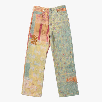 KANTHA QUILT 5 POCKET PANTS Size:2 -TYPE:B-