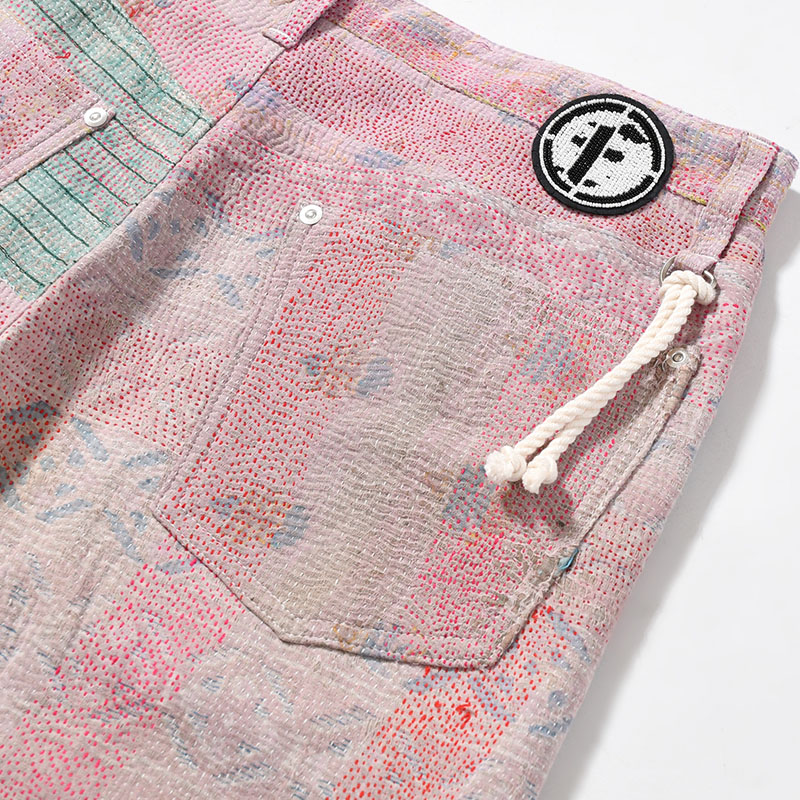 KANTHA QUILT 5 POCKET PANTS Size:3 -TYPE:D-