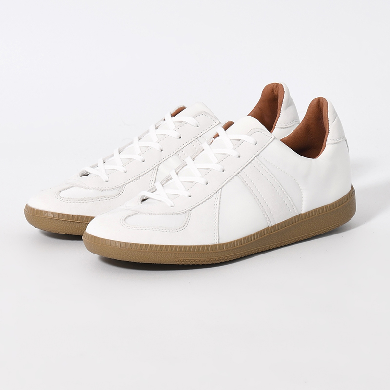 GERMAN MILITARY TRAINER NYLON×LEATHER -WHITE-
