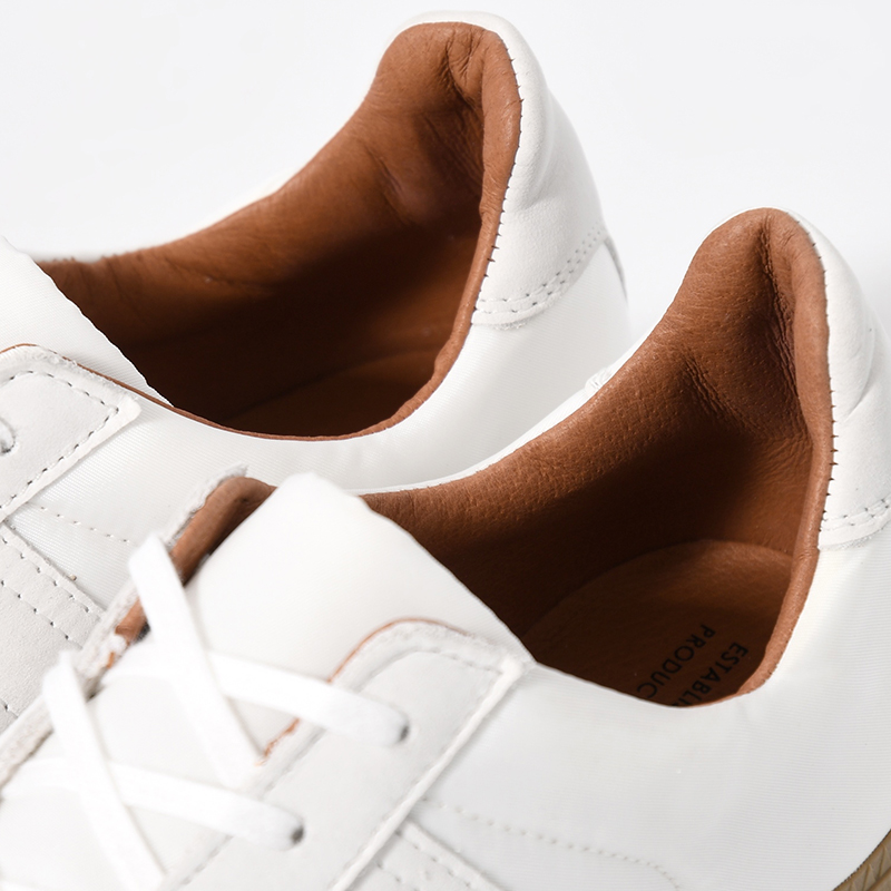 GERMAN MILITARY TRAINER NYLON×LEATHER -WHITE-