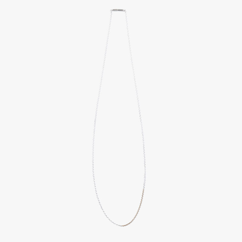 MIX CHAIN NECKLACE (1POINT GOLD) -SILVER-