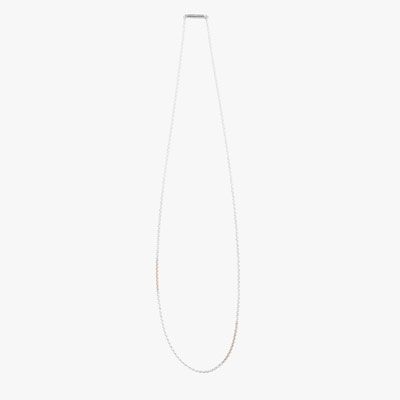 MIX CHAIN NECKLACE (2POINT GOLD) -SILVER-