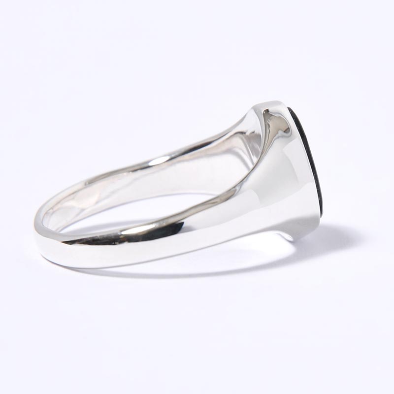 SIGNET OVAL RING(M) / ONYX -SILVER-