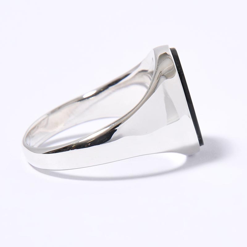 SIGNET OVAL RING(L) / ONYX -SILVER-