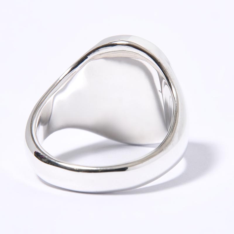 SIGNET OVAL RING(XL) / ONYX -SILVER-