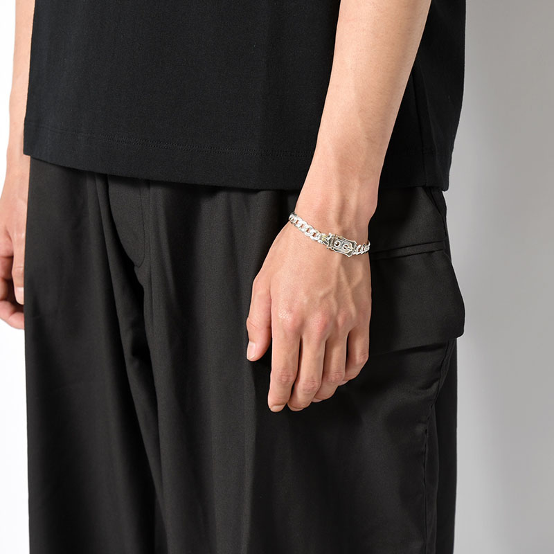 NEW CURB CHAIN VICTORIAN BUCKLE BRACELET -SILVER-