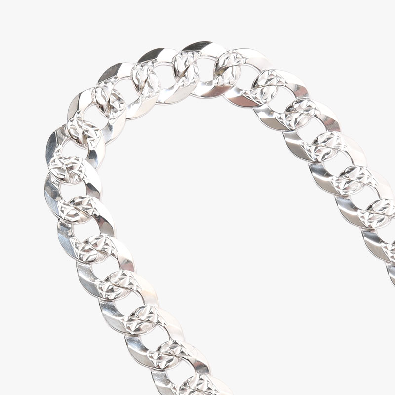 NEW CURB CHAIN VICTORIAN BUCKLE BRACELET -SILVER-