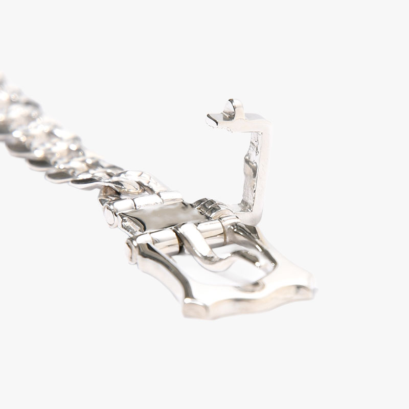 NEW CURB CHAIN VICTORIAN BUCKLE BRACELET -SILVER-