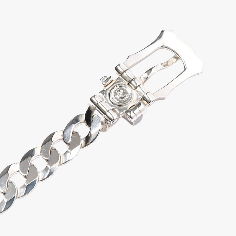 NEW CURB CHAIN VICTORIAN BUCKLE BRACELET -SILVER-