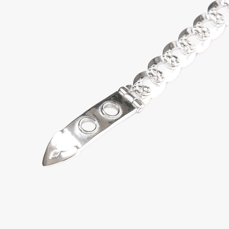 NEW CURB CHAIN VICTORIAN BUCKLE BRACELET -SILVER-