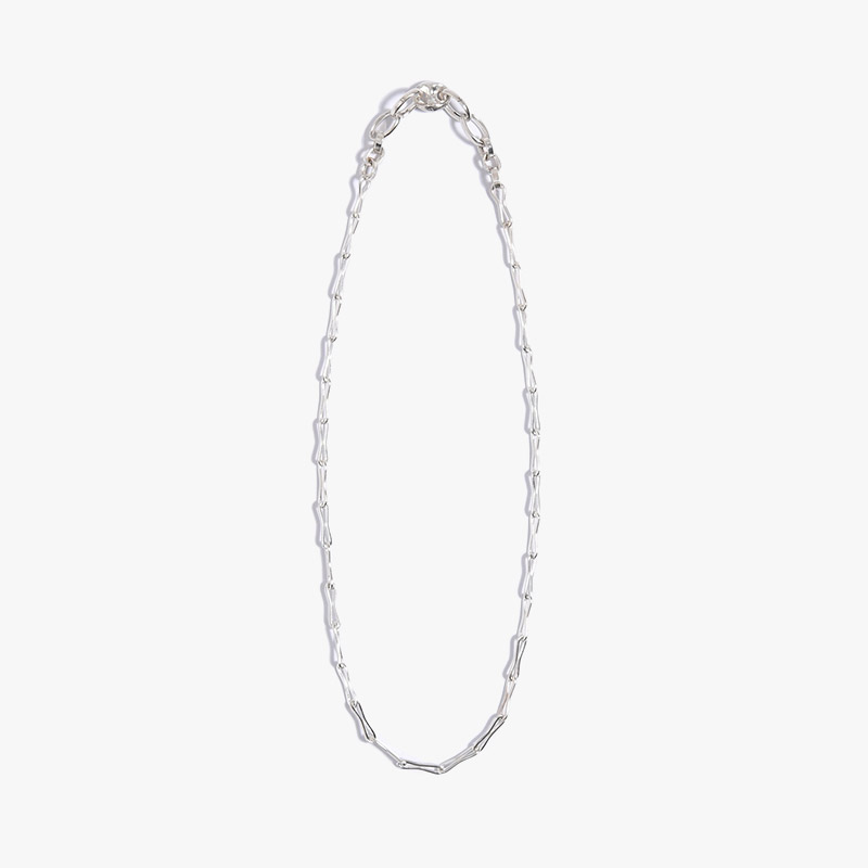 SM WAVE CHAIN NECKLACE 40cm -SILVER-