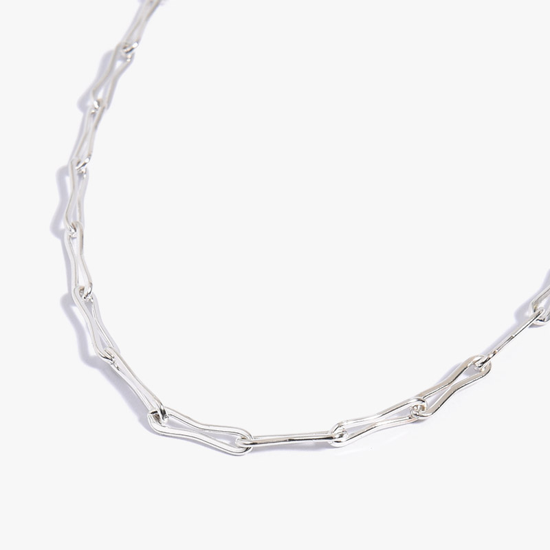 SM WAVE CHAIN NECKLACE 40cm -SILVER-