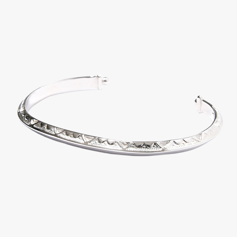 DOUBLE FACE ETHNOS BANGLE -SILVER-