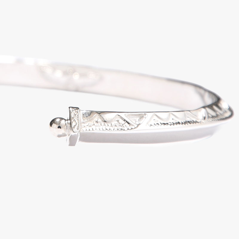 DOUBLE FACE ETHNOS BANGLE -SILVER-
