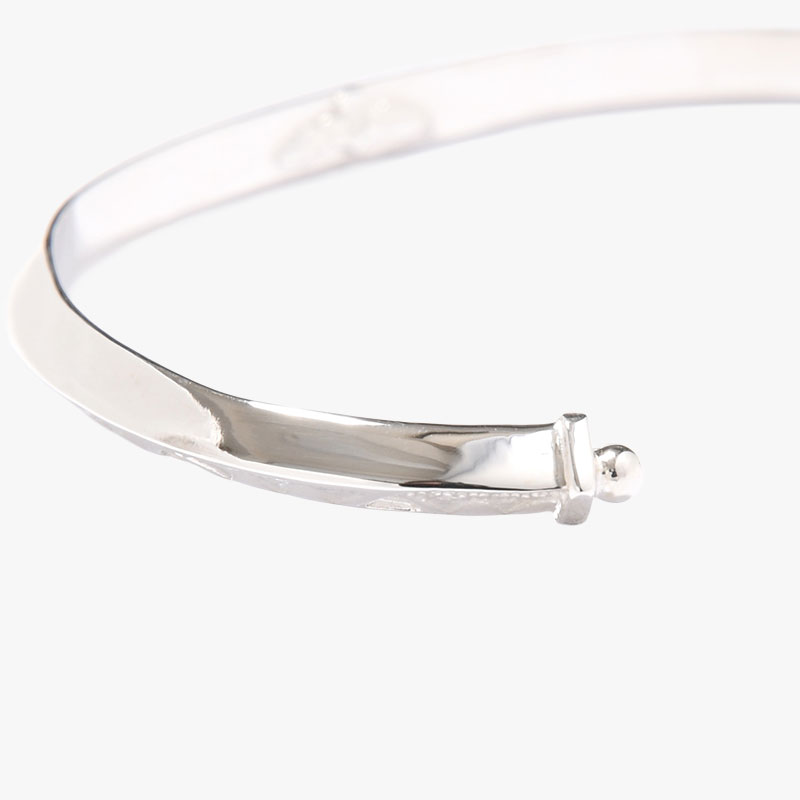 DOUBLE FACE ETHNOS BANGLE -SILVER-