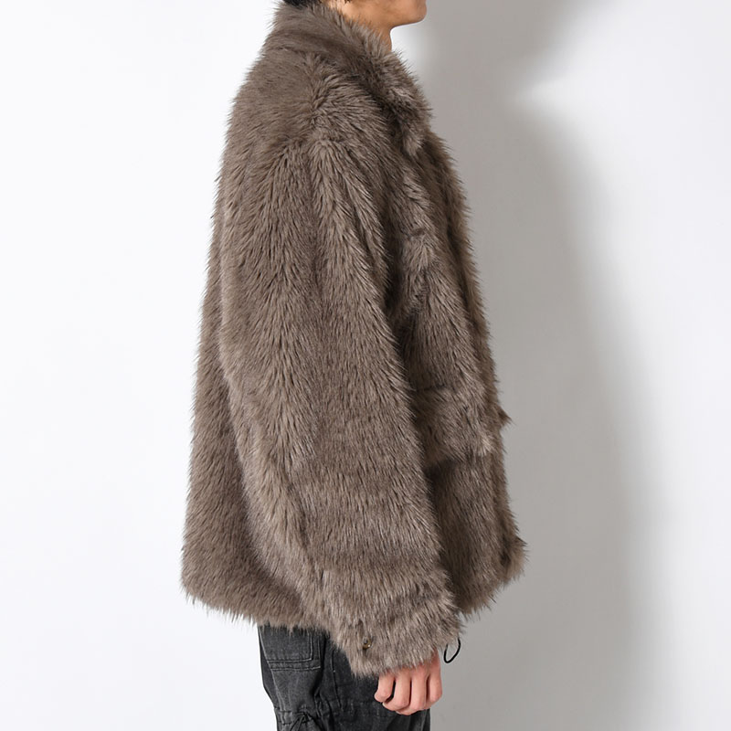FUR COAT -BROWN-