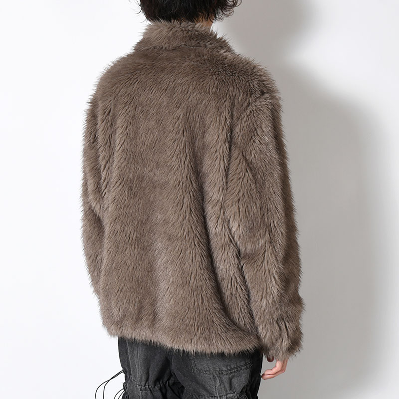 FUR COAT -BROWN-