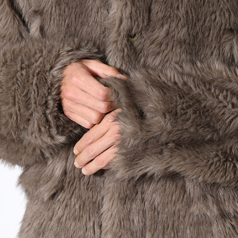 FUR COAT -BROWN-