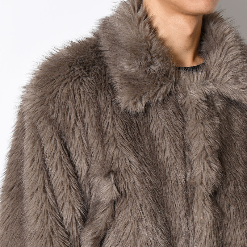 FUR COAT -BROWN-