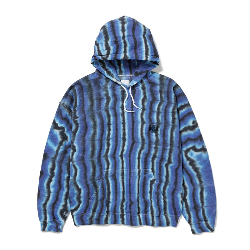 SWEAT HOODIE "MEX STRIPE DYE" -BLUE STRIPE-