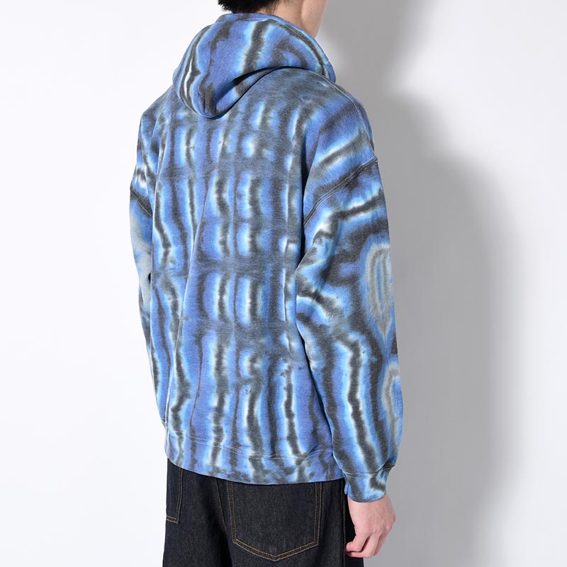 SWEAT HOODIE "MEX STRIPE DYE" -BLUE STRIPE-