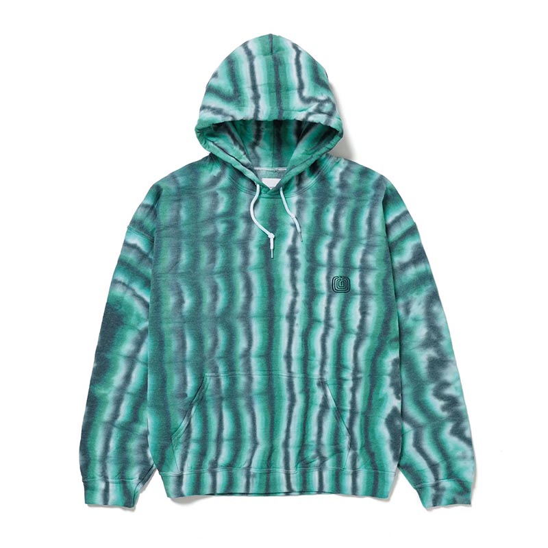 SWEAT HOODIE "MEX STRIPE DYE" -GREEN STRIPE-