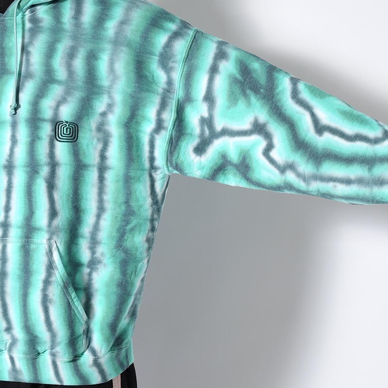 SWEAT HOODIE "MEX STRIPE DYE" -GREEN STRIPE-