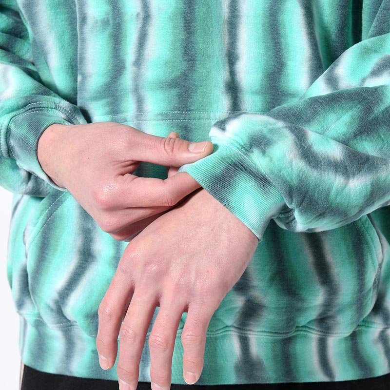 SWEAT HOODIE "MEX STRIPE DYE" -GREEN STRIPE-