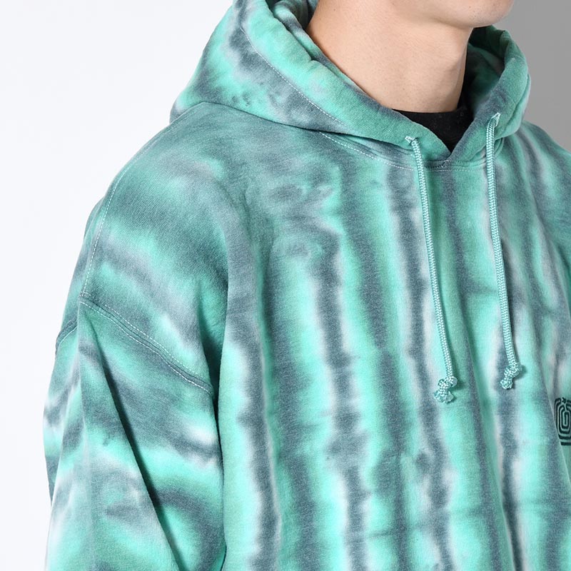 SWEAT HOODIE "MEX STRIPE DYE" -GREEN STRIPE-