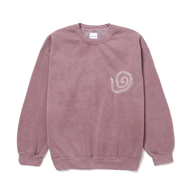 SWEATSHIRT "MEXICAN SKULL" -GRAYSH PINK OVERDYE-