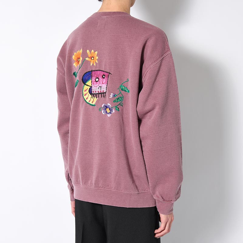 SWEATSHIRT "MEXICAN SKULL" -GRAYSH PINK OVERDYE-