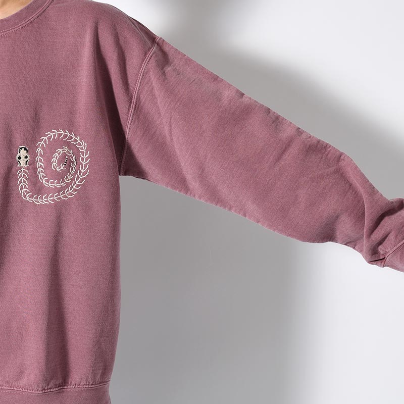 SWEATSHIRT "MEXICAN SKULL" -GRAYSH PINK OVERDYE-