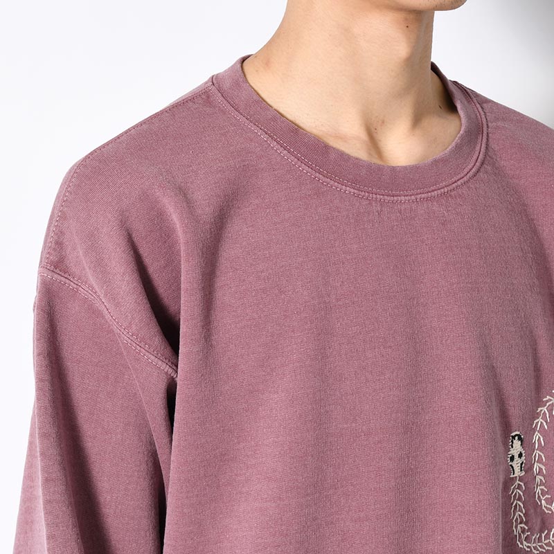 SWEATSHIRT "MEXICAN SKULL" -GRAYSH PINK OVERDYE-