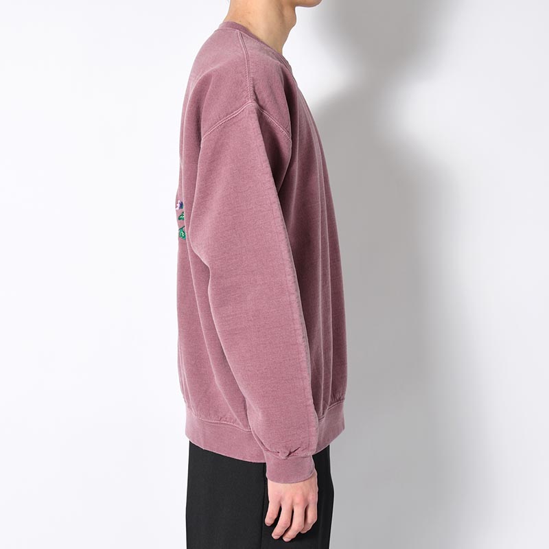 SWEATSHIRT "MEXICAN SKULL" -GRAYSH PINK OVERDYE-