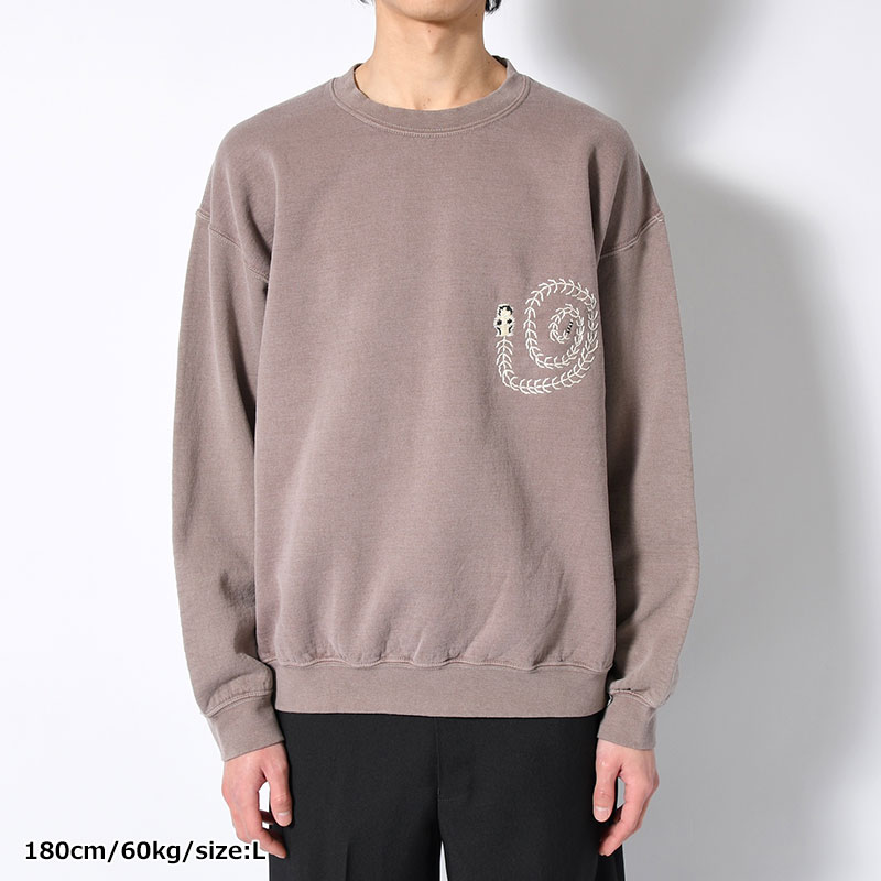 SWEATSHIRT "MEXICAN SKULL" -LIGHT GRAY OVERDYE-