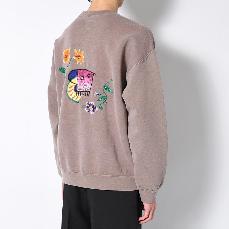 SWEATSHIRT "MEXICAN SKULL" -LIGHT GRAY OVERDYE-