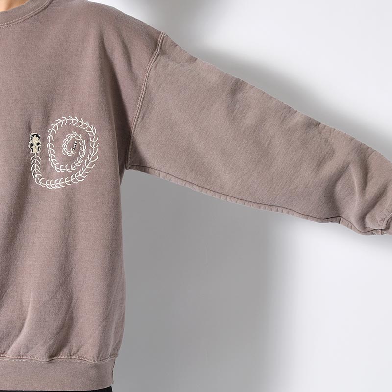 SWEATSHIRT "MEXICAN SKULL" -LIGHT GRAY OVERDYE-